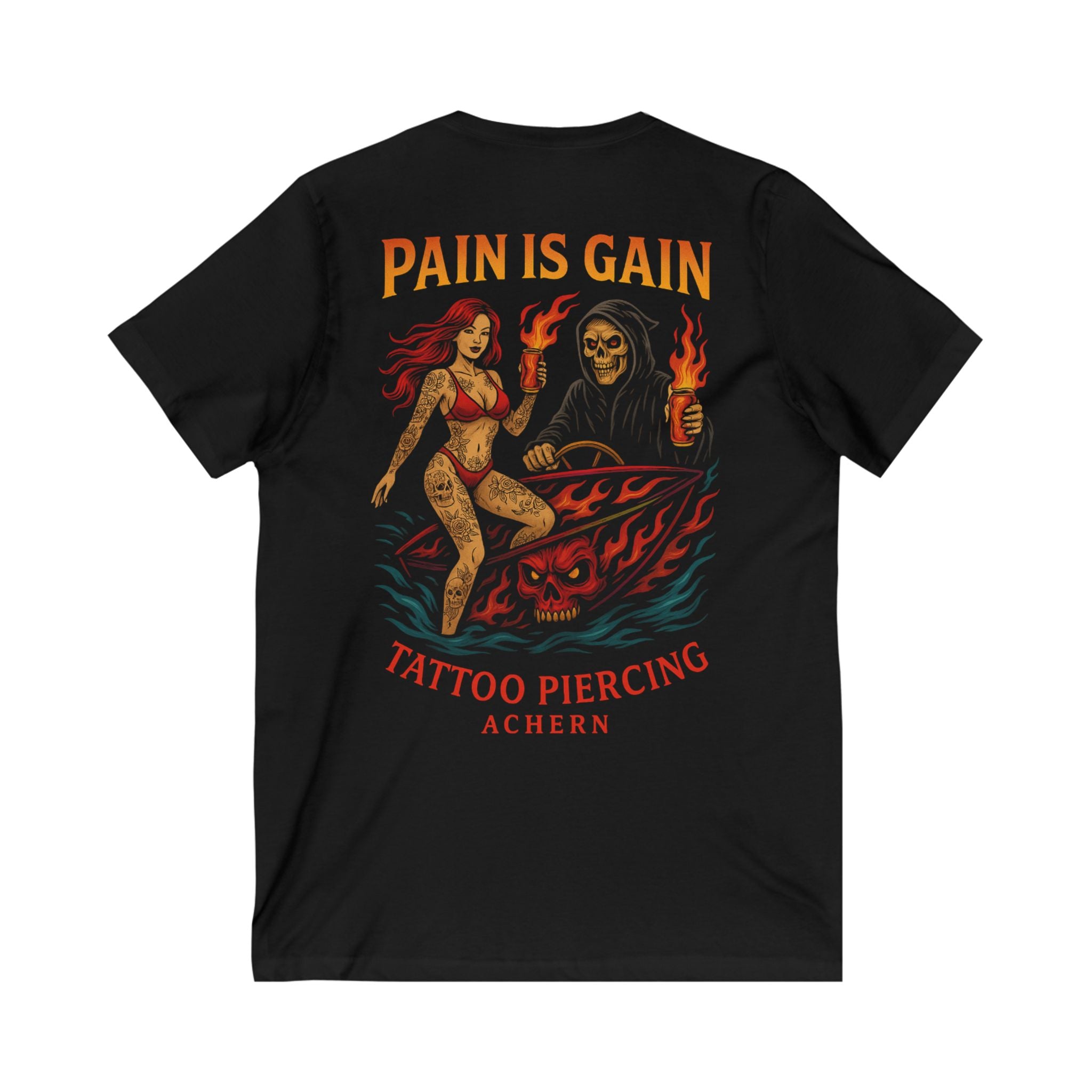 Artist Series Pain is Gain V-Neck Woman